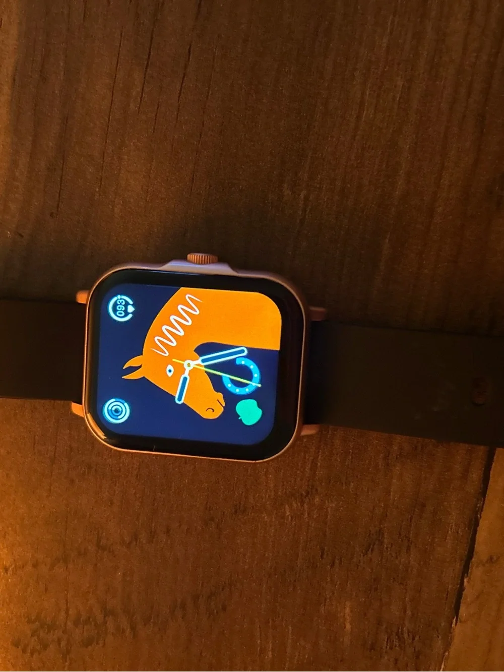 Black Silicone Smartwatch with Rose Gold Case